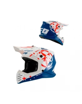 Casca Cross Copii UFO Korey 2026/01 Junior/Kid - Albastru/Alb