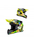 Casca Cross Copii UFO Korey 2026/01 Junior/Kid - Negru/Galben fluo | HE13600DU