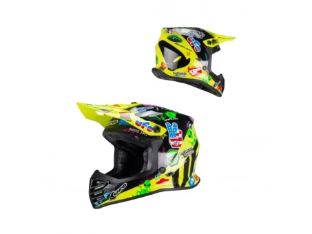 Casca Cross Copii UFO Korey 2026/01 Junior/Kid - Negru/Galben fluo | HE13600DU