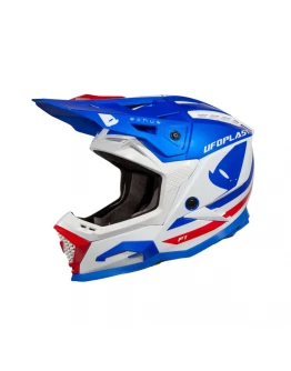 Casca cross-enduro UFO ECHUS - Albastru,alb,Rosu