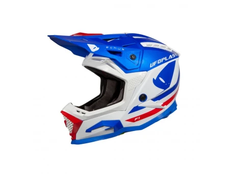 Casca cross-enduro UFO ECHUS - Albastru/Alb/Rosu