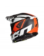 Casca cross-enduro UFO ECHUS - Negru/Alb/Portocaliu fluor