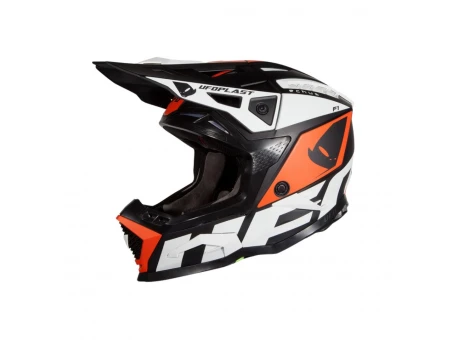 Casca cross-enduro UFO ECHUS - Negru/Alb/Portocaliu fluor