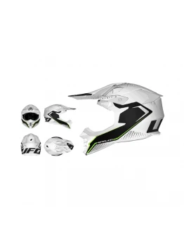 Casca Moto Cross UFO Intrepid - Alb/Negru
