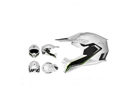 Casca Moto Cross UFO Intrepid - Alb/Negru
