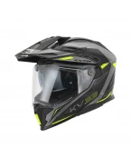 Cască enduro dual Kappa KV33 Graphic Wizzard cu vizieră - Negru/Gri/Galben fluo mat | HKKV33FWZTY