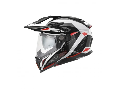 Cască enduro dual Kappa KV33 Graphic Wizzard cu vizieră - Negru/Alb/Rosu | HKKV33FWZWR