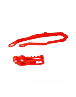 Set patina si ghidaj lant UFO HONDA CR 125/250 '00-04, CRF 250R/X '04, CRF 450R '02-04, culoare Rosu