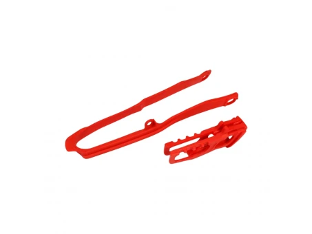 Set patina si ghidaj lant UFO HONDA CRF 250R/RX 18-21, CRF 450R/RX 17-18, culoare Rosu | HO04690070