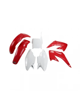 Kit complet plastice UFO HONDA CR 125/250 '04-'07 culoare OEM (Rosu/Alb) (HO103E999)