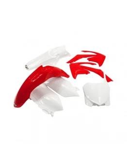 Kit complet plastice UFO HONDA CRF 250R '11-'13, CRF 450R '11-'12 culoare OEM (Rosu/Alb) (HO114E999)