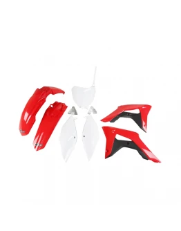 Kit complet plastice UFO HONDA CRF 250R '18-'21, CRF 450R '17-'20 culoare OEM (Alb/Rosu) (HO119E999)
