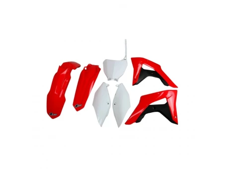 Kit complet plastice UFO HONDA CRF 250RX 19-21, CRF 450RX 17-20, culoare OEM (Rosu/Alb) (HO120E999) | HOKIT120999