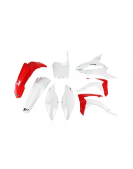 Kit complet plastice UFO HONDA CRF 250R 14-17, CRF 450R 13-16 culoare OEM (Rosu/Alb) (HO121E999)