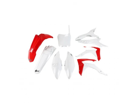 Kit complet plastice UFO HONDA CRF 250R 14-17, CRF 450R 13-16 culoare OEM (Rosu/Alb) (HO121E999) | HOKIT121999