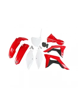 Kit complet plastice UFO HONDA CRF 250R '18-'21, CRF 450R '17-'20 culoare OEM (Rosu/Alb) (HO123E999)