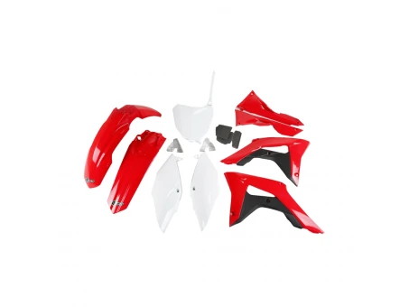 Kit complet plastice UFO HONDA CRF 250R 18-21, CRF 450R 17-20 culoare OEM (Rosu/Alb) (HO123E999) | HOKIT123999