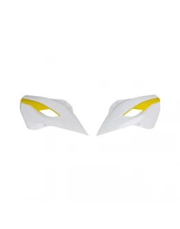 Protectie radiator UFO HUSQVARNA TC/TE 125, FC/TX/TE/FE 250, TC/TE/TX 300, FC/FE 350, FC/FE 450, FE 501 '14-16, TC 250 '16, culoare OEM '15 (Alb/Galben)