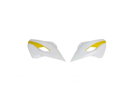 Protectie radiator UFO HUSQVARNA TC/TE 125, FC/TX/TE/FE 250, TC/TE/TX 300, FC/FE 350, FC/FE 450, FE 501 14-16, TC 250 16, culoare OEM 15 (Alb/Galben) | HU03353W