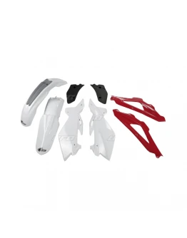 Kit complet plastice UFO HUSQVARNA CR 2T '06-'08 culoare OEM '07-'08 (Alb/Rosu/Negru) (HU605E999)