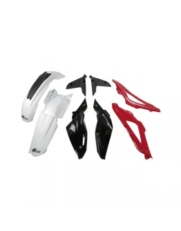 Kit complet plastice UFO HUSQVARNA TC 4T '08-'10 culoare OEM (Alb/Rosu/Negru) (HU607E999)