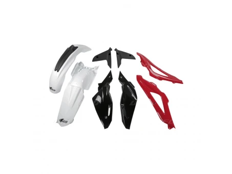 Kit complet plastice UFO HUSQVARNA TC 4T 08-10 culoare OEM (Alb/Rosu/Negru) (HU607E999) | HUKIT607999