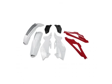 Kit complet plastice UFO HUSQVARNA CR 250 2T 09-13 culoare OEM (Alb/Rosu/Negru) (HU608E999) | HUKIT608999