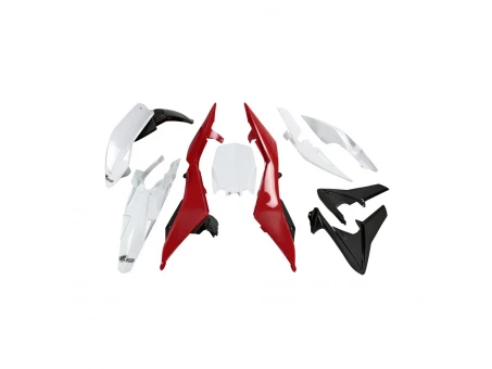 Kit complet plastice UFO HUSQVARNA TC 499 4T 11-13 culoare OEM (Alb/Rosu/Negru) (HU612E999) | HUKIT612999