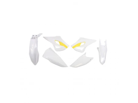 Kit complet plastice UFO HUSQVARNA TE/FE 125/250/300/350/450 15-16 culoare OEM 15 (Alb/Galben) (HU615E999) | HUKIT615999