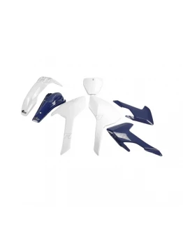 Kit complet plastice UFO HUSQVARNA TC/FC 125/250/300/350/450 '16-'18 (cu exceptia TC 250 '16) culoare OEM '16 (Alb/Albastru) (HU616E999)