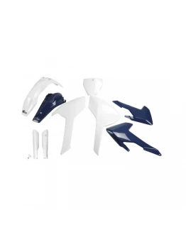 Kit complet plastice UFO (FULL KIT) HUSQVARNA TC/FC 125/250/300/350/450 '16-'18 (cu exceptia TC 250 '16) culoare OEM '16 (Alb/Albastru) (HU616E999)