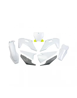 Kit complet plastice UFO HUSQVARNA TC 125/250 '19-'22, FC 250/350/450 '19-'22 culoare OEM '20 (Alb/ Gri) (HU622E999X)