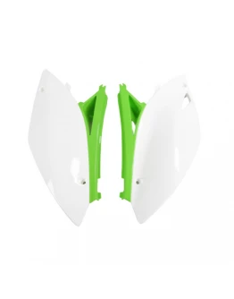 Carene laterale UFO KAWASAKI KXF 450 '09-'11 culoare OEM (Alb/Verde)