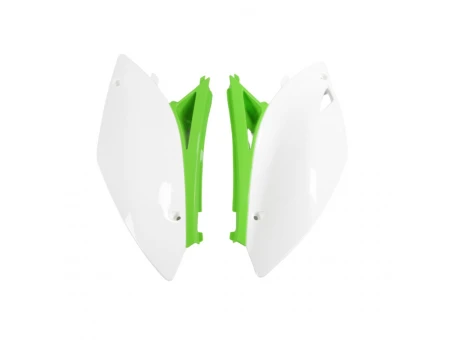 Carene laterale UFO KAWASAKI KXF 450 09-11 culoare OEM (Alb/Verde) | KA04700999