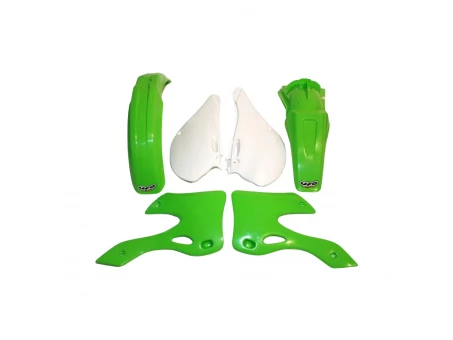Kit complet plastice UFO KAWASAKI KX 125 / 250 99-02 culoare OEM (Verde/Alb) (KA200E999) | KAKIT200999