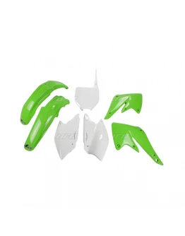 Kit complet plastice UFO KAWASAKI KXF 250 '04-'05 culoare OEM (Verde/Alb) (KA203E999)