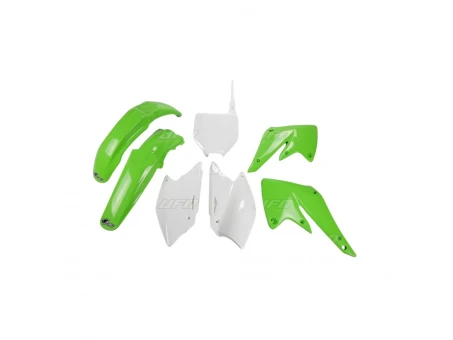Kit complet plastice UFO KAWASAKI KXF 250 04-05 culoare OEM (Verde/Alb) (KA203E999) | KAKIT203999