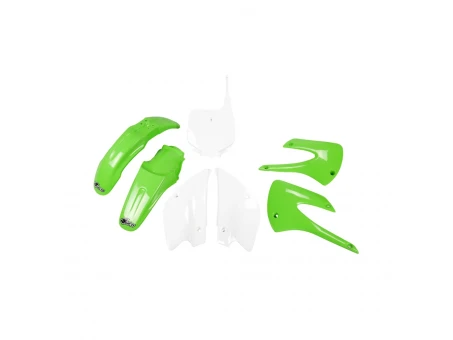 Kit complet plastice UFO KAWASAKI KX 85 01-13 RESTYLING culoare OEM (Verde/Alb) (KA207KE999) | KAKIT207K999