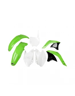 Kit complet plastice UFO KAWASAKI KXF 250 '07 culoare OEM (Verde/Alb) (KA208E999)