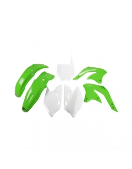 Kit complet plastice UFO KAWASAKI KXF 450 '08 culoare OEM (Verde/ Alb) (KA211E999)