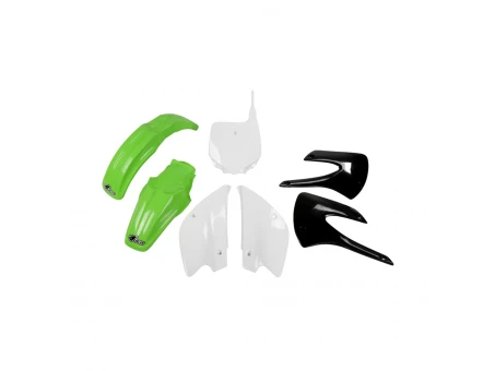 Kit complet plastice UFO KAWASAKI KX 85 01-13 culoare OEM 10 (Verde/Alb/Negru) (KA214E999) | KAKIT214999