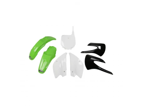 Kit complet plastice UFO KAWASAKI KX 85 01-13 culoare OEM 10 (Verde/Alb/Negru) (KA214KE999) | KAKIT214K999