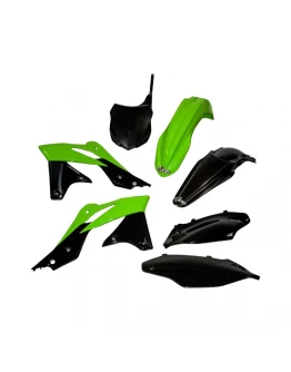 Kit complet plastice UFO KAWASAKI KXF 250 '13 culoare OEM (Verde/Negru) (KA219E999)