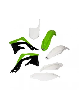 Kit complet plastice UFO KAWASAKI KXF 450 '13-'15 culoare OEM (Verde/Alb/Negru) (KA220E999)