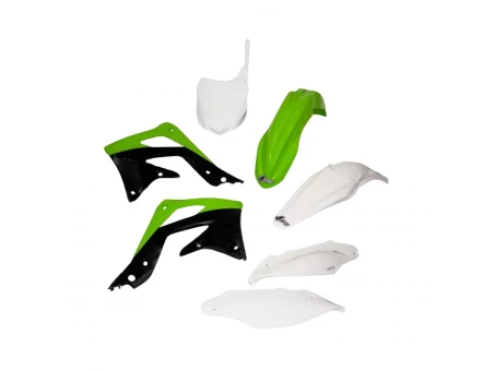 Kit complet plastice UFO KAWASAKI KXF 450 13-15 culoare OEM (Verde/Alb/Negru) (KA220E999) | KAKIT220999