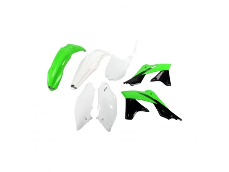 Kit complet plastice UFO KAWASAKI KXF 250 13-16 culoare OEM 14-15 (Verde/Alb/Negru) (KA221E999) | KAKIT221999