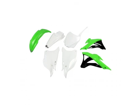 Kit complet plastice UFO KAWASAKI KX 85 14-21 culoare OEM 14-15 (Verde/Alb/Negru) | KAKIT222999