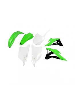 Kit complet plastice UFO KAWASAKI KX 85 '14-'21 culoare OEM '16-'19 (Verde/Alb/Negru) (KA222E999A)