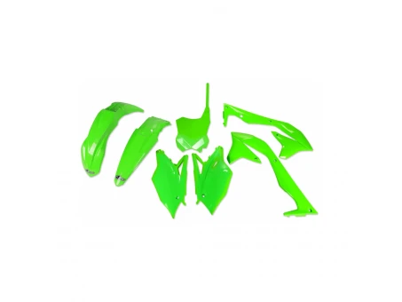 Kit complet plastice UFO KAWASAKI KXF 450 16-17 culoare Verde FLUO (KA223AFLU) | KAKIT223AFLU