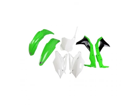 Kit complet plastice UFO KAWASAKI KXF 250 17 culoare OEM (Verde/Alb/Negru) (KA224E999) | KAKIT224999
